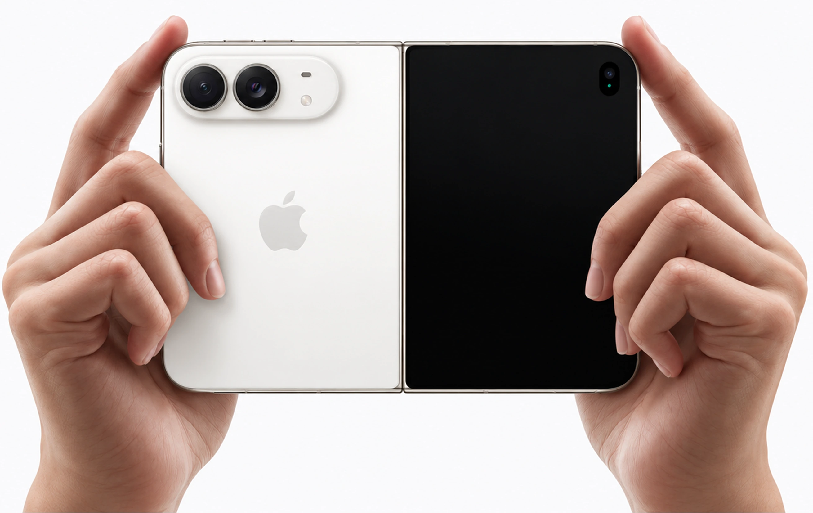 Two hands holding the iPhone